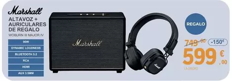 Oferta de Marshall - Altavoz + Auriculares De Regalo por 599€ en E.Leclerc