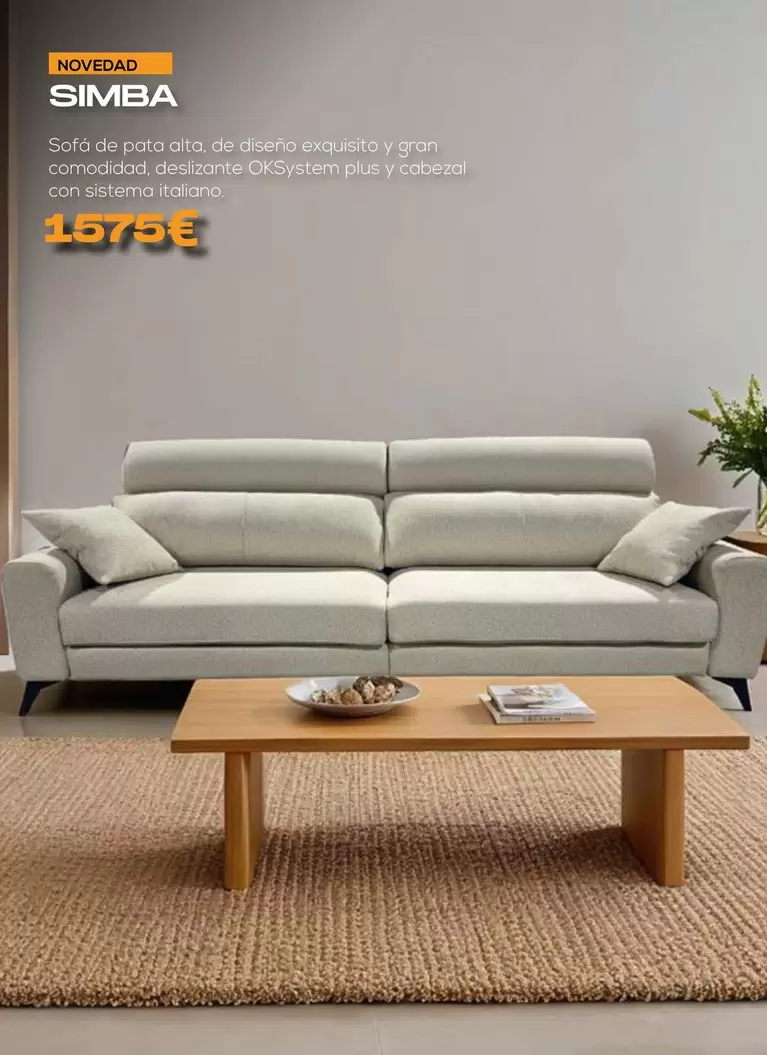 Oferta de Simba Sofá De Pata Alta, De Diseño Exquisito Y Gran Comodidad por 1575€ en OKSofas