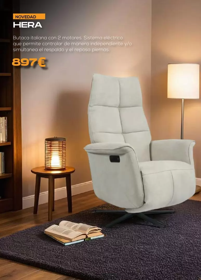 Oferta de Hera Butaca Italiana Con 2 Motores por 897€ en OKSofas