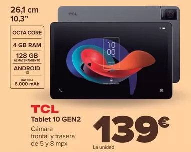 Oferta de TCL - Tablet 10 Gen2 por 139€ en Carrefour