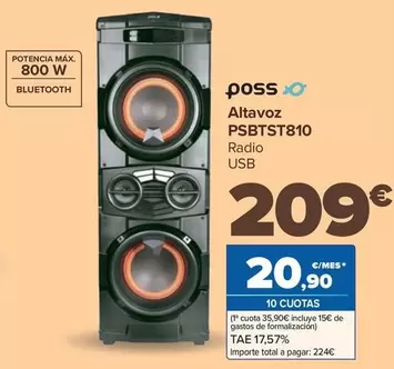 Oferta de Poss - Altavoz PSBTST810 por 209€ en Carrefour