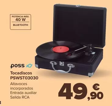 Oferta de Poss - Tocadiscos PSWST03030 por 49,9€ en Carrefour