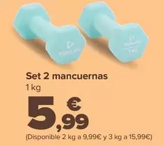 Oferta de Set 2 Mancuernas por 5,99€ en Carrefour