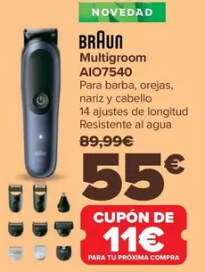 Oferta de Braun - Multigroom AIO7540 por 55€ en Carrefour