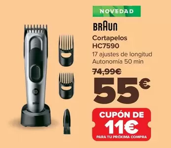 Oferta de Braun - Cortapelos HC7590 por 55€ en Carrefour