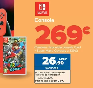 Oferta de Nintendo Switch - Consola por 269€ en Carrefour