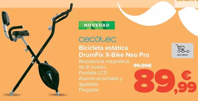 Oferta de Cecotec - Bicicleta Estatica Drumfix X-bike Neo Pro por 89,99€ en Carrefour