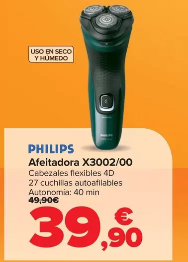 Oferta de Philips - Afeitadora X3002/00 por 39,9€ en Carrefour