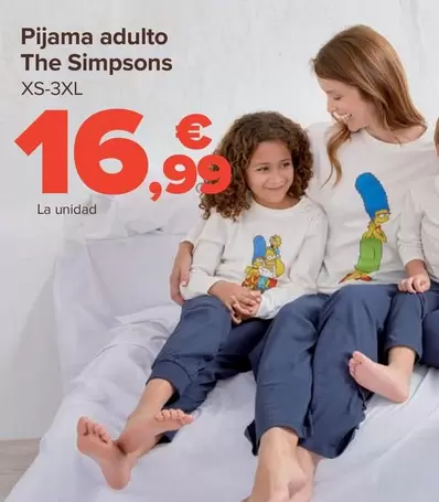 Oferta de Pijama Adulto The Simpsons  por 16,99€ en Carrefour