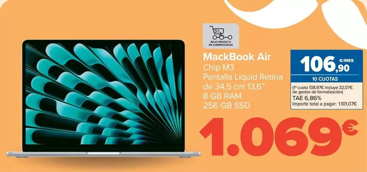 Oferta de Apple - Mackbook Air por 1069€ en Carrefour