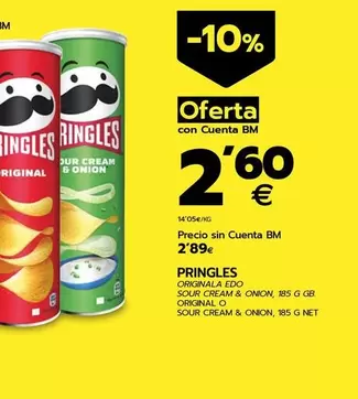 Oferta de Pringles - Original Edo Sour Cream & Onion/ Original O Sour Cream & Onion por 2,6€ en BM Supermercados