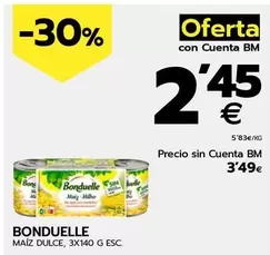 Oferta de Bonduelle - Maiz Dulce por 2,45€ en BM Supermercados