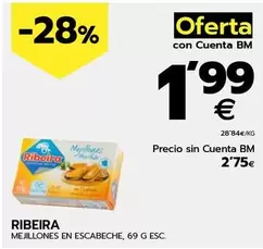 Oferta de Bm - Mejillones En Escabeche por 1,99€ en BM Supermercados