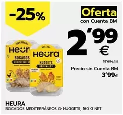 Oferta de Heura - Bocados Mediterráneos O Nuggets por 2,99€ en BM Supermercados