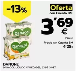 Oferta de Danone - Danacol Liquido Variedades por 4,25€ en BM Supermercados