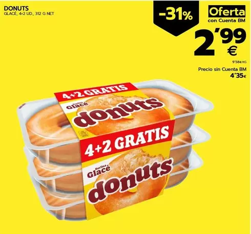 Oferta de Donuts - Glace por 4,35€ en BM Supermercados