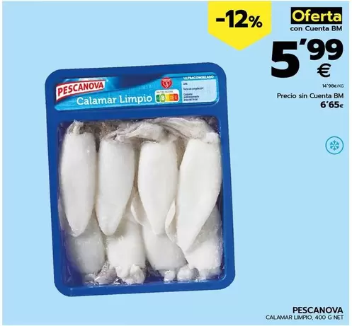 Oferta de Pescanova - Calamar Limpio por 5,99€ en BM Supermercados