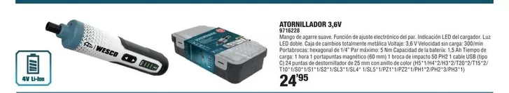 Oferta de Atornillador 3,6V por 24,95€ en Optimus