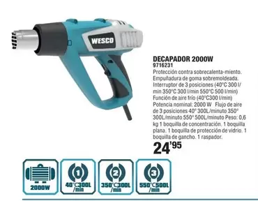 Oferta de Wesco - Decapador 2000W por 24,95€ en Optimus