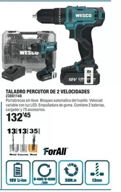 Oferta de Wesco - Taladro Percutor De 2 Velocidades por 132,45€ en Optimus