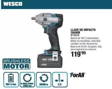 Oferta de Wesco - Llave De Impacto 300NM  por 119,95€ en Optimus