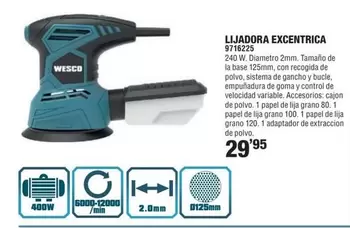 Oferta de Wesco - Lijadora Excentrica por 29,95€ en Optimus