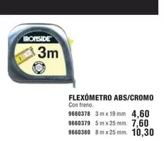 Oferta de Ironside - Flexómetro Abs/Cromo por 4,6€ en Optimus