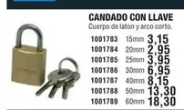 Oferta de Candado Con Llave por 3,15€ en Optimus