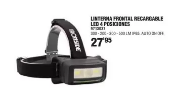 Oferta de Ironside - Linterna Frontal Recargable Led 4 Posiciones por 27,95€ en Optimus