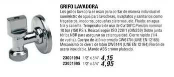 Oferta de Grifo Lavadora por 4,15€ en Optimus