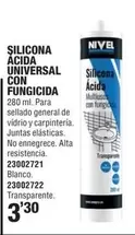 Oferta de Nivel - SIlicona Acida Universal Con Fungicida  por 3,3€ en Optimus