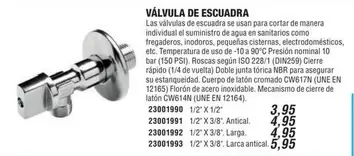 Oferta de Valvula De Escuadora por 3,95€ en Optimus