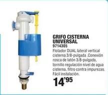 Oferta de Grifo Cisterna Universal por 14,95€ en Optimus