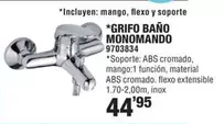 Oferta de Grifo Bano Monomando por 44,95€ en Optimus