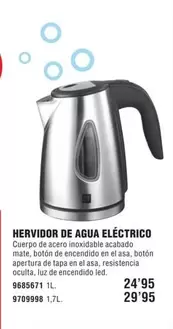 Oferta de Hervidor De Agua Eléctrico por 24,95€ en Optimus