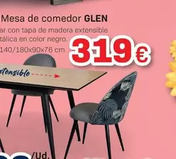 Oferta de Glen - Mesa De Comedor  por 319€ en Tifón Muebles