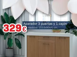 Oferta de Aparador 3 Puertas Y 1 Cajon por 329€ en Tifón Muebles