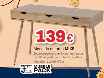 Oferta de Mesa De Estudio Mike por 139€ en Tifón Muebles