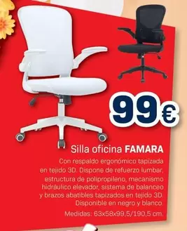 Oferta de Silla Oficina Famara por 99€ en Tifón Muebles