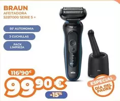 Oferta de Braun - Afeitadora 52B7000 Serie 5 + por 99,9€ en Pascual Martí