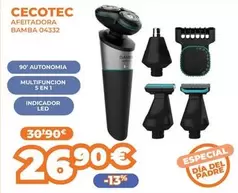 Oferta de Cecotec - Afeitadora Bamba 04332 por 26,9€ en Pascual Martí