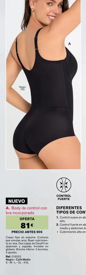 Oferta de Body De Control Con Bra Incorporado por 81€ en Leonisa