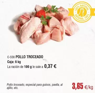 Oferta de Natura - Pollo Troceado por 3,65€ en Abordo