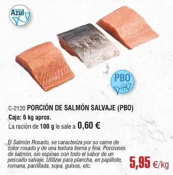 Oferta de Salvaje - Porción De Salmón por 5,95€ en Abordo