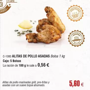 Oferta de Alitas De Pollo Asadas por 5,6€ en Abordo