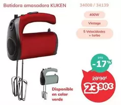 Oferta de Kuken - Batidora Amasadora por 23,9€ en Mi electro