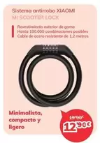 Oferta de Xiaomi - Sistema Antirrobo Mi Scooter Lock por 12,9€ en Mi electro