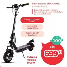 Oferta de Smartgyro - Patin Eléctrico  K2 Pro Black por 699€ en Mi electro