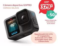 Oferta de GoPro - Cámara Deportiva Hero13 Black por 379€ en Mi electro