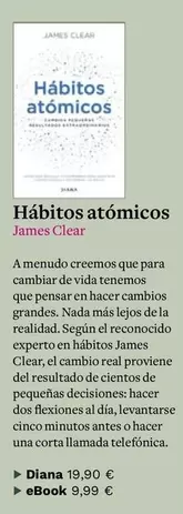 Oferta de Habitos Atomicos por 19,9€ en Casa del Libro